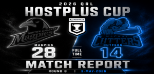 QRL Magpies vs Cutters Round 8 2026 Hostplus Cup